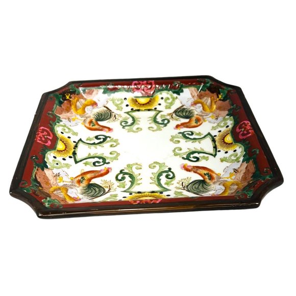 Vintage Hua Ping Tang Zhi Chinese Hand Painted Decorative Plate Rooster Design - Picture 4 of 8